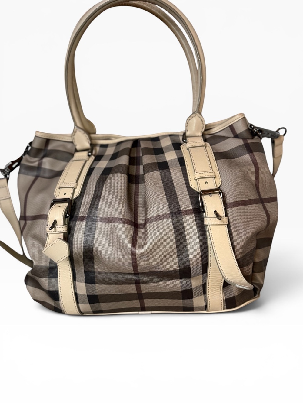Burberry Smoked Check Coated Northfield Leather Shoulder Bag - Picture 3 of 8